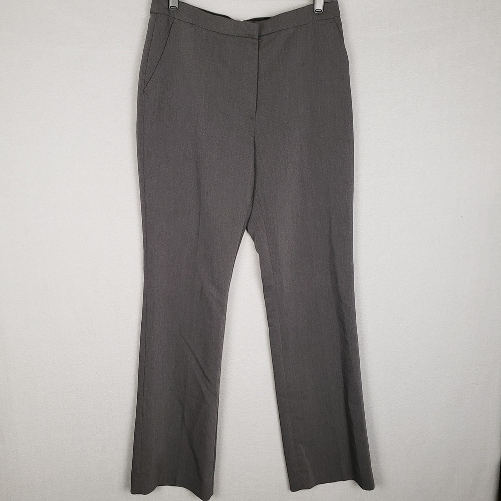 H&M Size 10 Dress Pants Charcoal‎ Gray Straight Leg Stretch Waist Classic Career